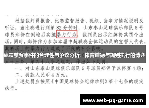 魏震禁赛事件的合理性与争议分析：体育道德与规则执行的博弈